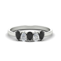 0.75 Carat 5 Stone Wedding Band Diamond Teardrop