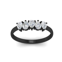 0.75 Carat 5 Stone Wedding Band Diamond Teardrop