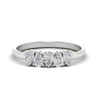 0.75 Carat 5 Stone Wedding Band Diamond Teardrop