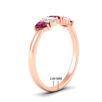 0.75 Carat 5 Stone Wedding Band Diamond Teardrop