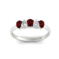 0.75 Carat 5 Stone Wedding Band Diamond Teardrop