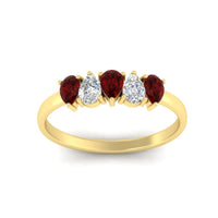 0.75 Carat 5 Stone Wedding Band Diamond Teardrop