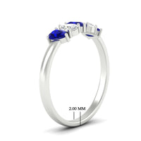 0.75 Carat 5 Stone Wedding Band Diamond Teardrop