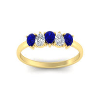 0.75 Carat 5 Stone Wedding Band Diamond Teardrop