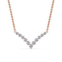 Round Graduated V-Necklace