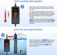 Hygger Aquarium Heater 200W/300W/500W with Smart Temperature Control