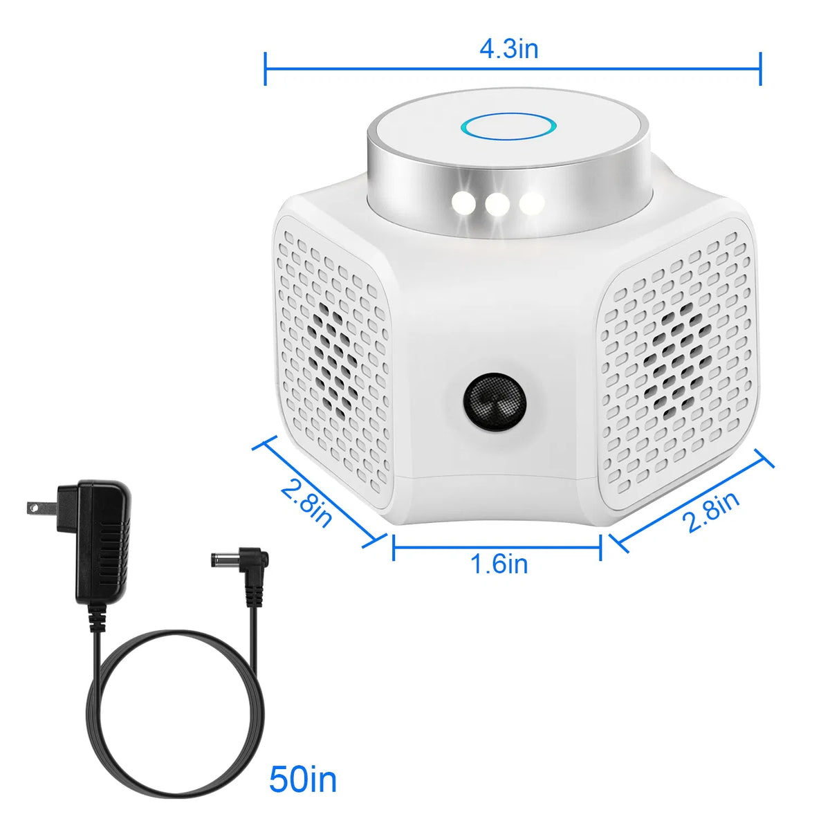 Indoor Ultrasonic Electronic Device, Dual Ultrasonic Speakers with 2235KHz & 25KHz Frequency, 4 Operation Modes, 9LED St