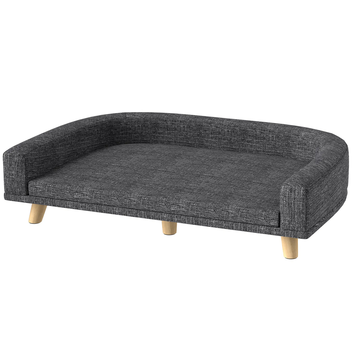 Dog Sofa for Large Dogs with Washable Cover, Anti-slip Foot Pads, Dark Grey