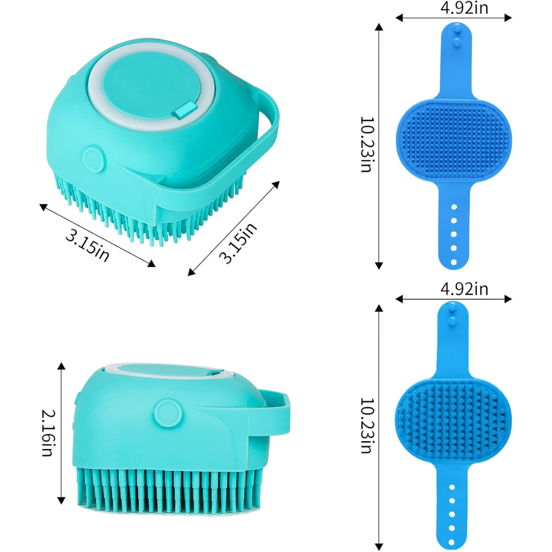 6PCS Dog Bath Brush Dog Toothbrush Adjustable Handle Shampoo Brush Scrubber For Short Long Haired Dogs Cats Effectively 