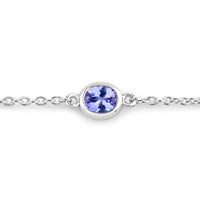 1.65 Carat Genuine Tanzanite .925 Sterling Silver Bracelet