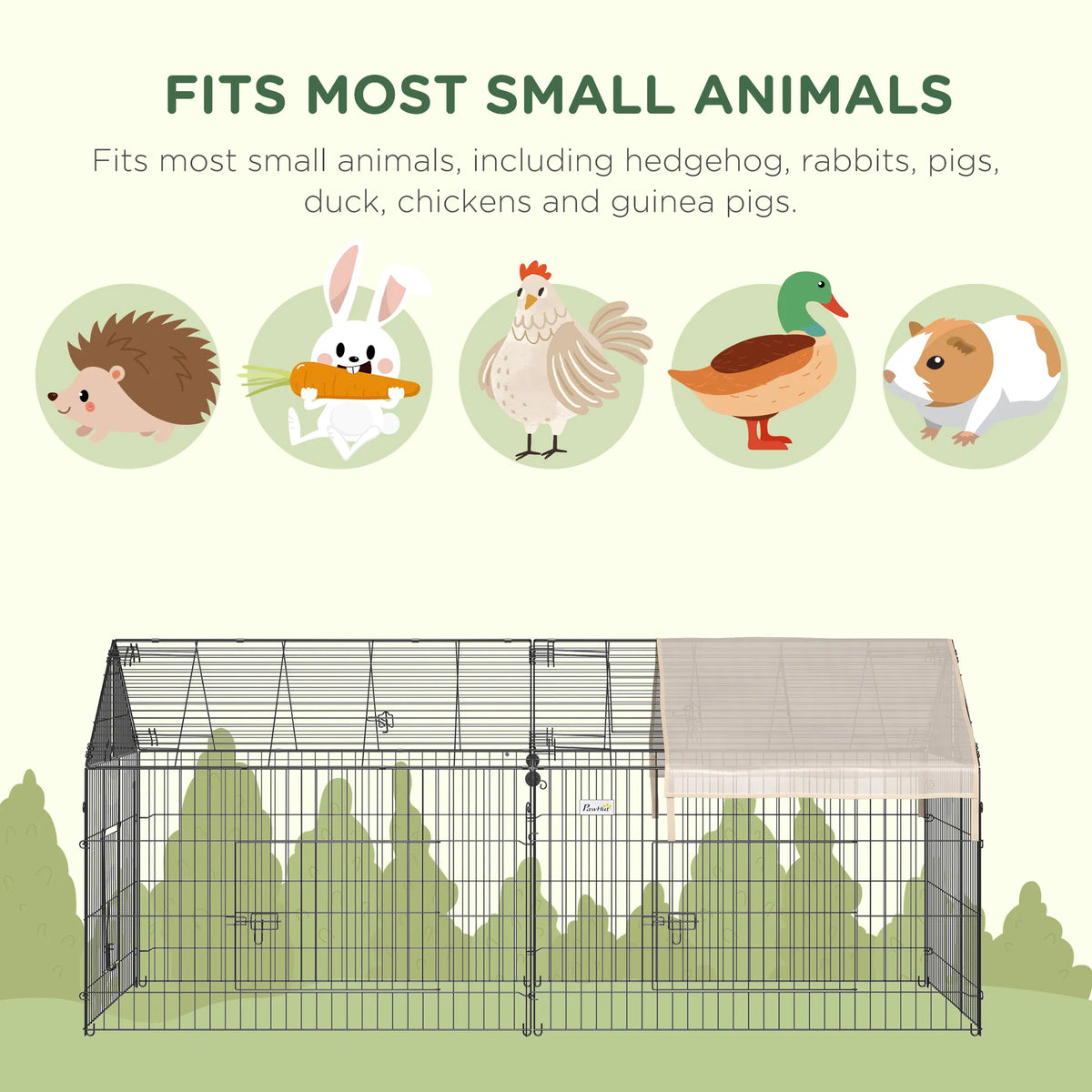 87x41x41-IN Catio Rabbit Guinea Pig Cage Chicken Coop Run, Small Animal Enclousure Outdoor Indoor with Cover and Multipl