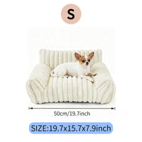Cute Cat Couch For Pets - Fluffy Cat Beds With Premium Soft Corduroy Fleece, Fuzzy Cats Beds For Indoor Cats With Remova
