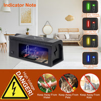 High Voltage 1800V Rat Trap - Spacious Inner For All Rodents, One - Way Entry, Rechargeable And Multifunctional For Indo