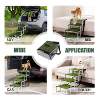 Foldable Dog Ramp For Cars, SUVs, Trucks, Portable Pet Dog Stairs For Large Dogs With Non-Slip Surface & Reinforced Desi
