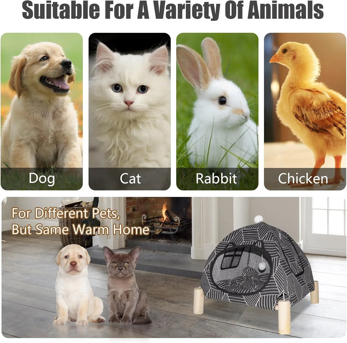Portable Cat Tent Bed - Foldable Indoor Tent Bed For Cats & Small Dogs, Washable Cushion, Cozy Hideaway For Kittens & Ca