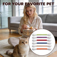 6Pack Cotton Swabs Cat Toys With Catnip, Giant Qtip Chew Sticks & Teething Ropes For Boredom Relief, Durable Interactive Felt Kitty Kicker Toy For Exercise.