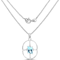 5.26 Carat Genuine Swiss Blue Topaz .925 Sterling Silver Pendant