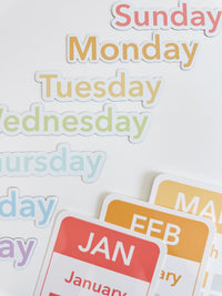 Calendar (Days, Months, Seasons) Flashcards and Magnets