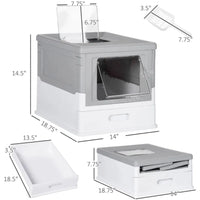 Stainless Steel Enclosed Litter Box for Cats