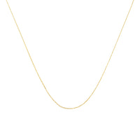 Solid 10K Yellow Gold 0.5mm Slim and Dainty Unisex 18" Rope Chain Necklace
