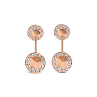 14K Rose Gold 1.00 Cttw Diamond Double Cone Jacket Stud Earring (G-H Color, SI1-SI2 Clarity)