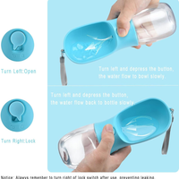 Portable Dog Water Bottle With Food Container & Filter, Travel Drinking Bottle For Pets