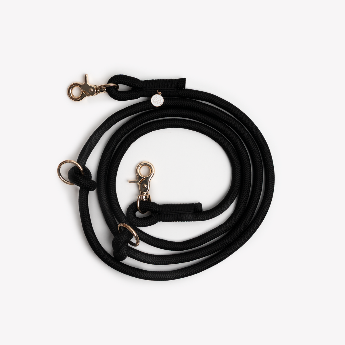 'Black' - Hands Free Braided Leash-Hands Free Braided Leash-BIG FRENCHIES-FURLOU