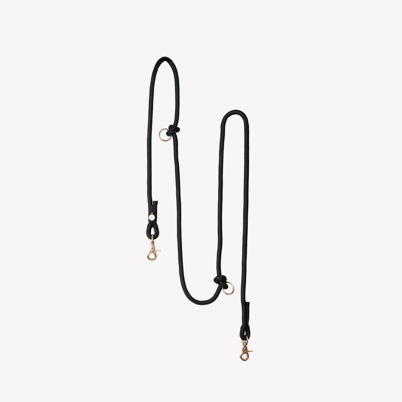 'Black' - Hands Free Braided Leash-Hands Free Braided Leash-BIG FRENCHIES-FURLOU