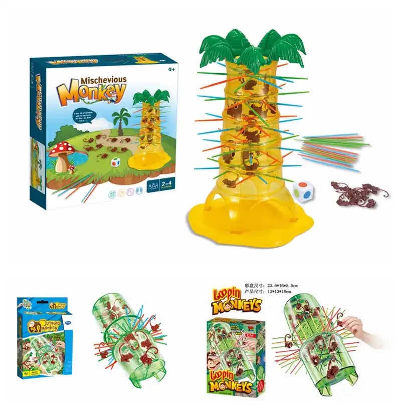MEACAOFG Children's tabletop interactive games loopin monkeys tumbling monkeys draw sticks toys gifts prizes - BIG FRENCHIES