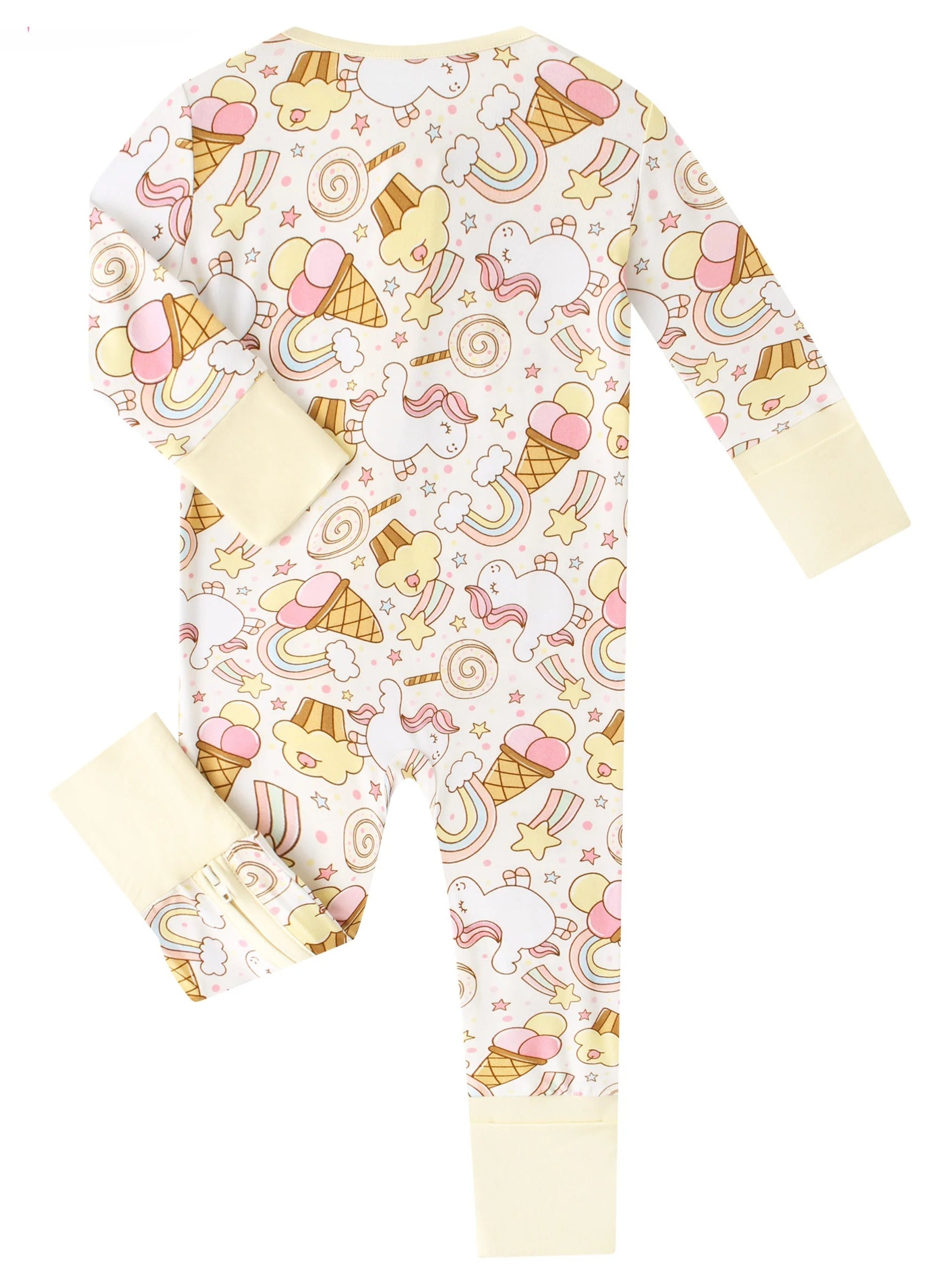 PoshTOT Rainbow Snacks Bamboo Baby Convertible Zippy Romper