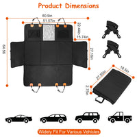 Dog Car Back Seat Cover With Zipper Mesh Window Storage Bags Waterproof 600D Oxford Cloth Car Seat Protector With Slide 