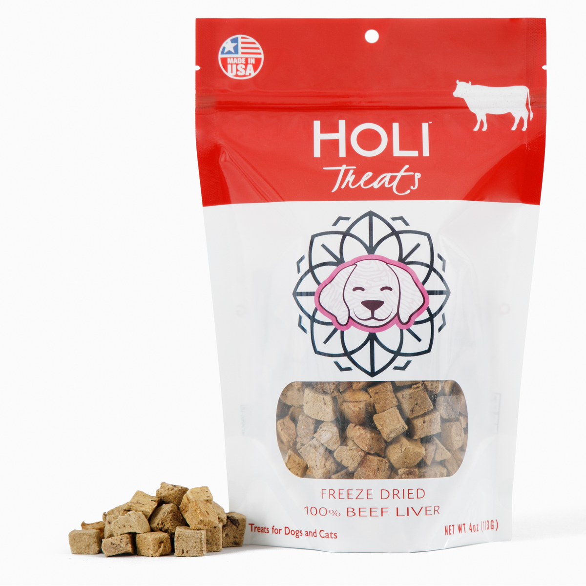 HOLI Freeze Dried Beef Liver Dog Treats, All Natural