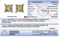 IGI Certified 3/8 Cttw Princess-Cut Square Diamond 4-Prong Solitaire Stud Earrings in 14K Yellow Gold (L-M Color, I1-I2 Clarity)
