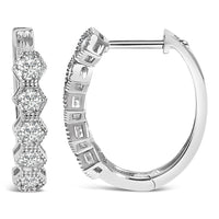 14K Gold 1/2 Cttw Diamond Earring Zig-Zagging Geometric Hoop Earrings (G-H Color, SI1-SI2)