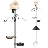94Inch Squirrel Proof Bird Feeder Pole Heavy-Duty Bird House Pole Outdoor Bird Feeding Station with 5 Adjustable Heights