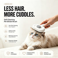 Pet Slicker Brush For Cats & Dogs, Self-Cleaning Grooming Brush With One-Click Hair Removal, Gentle Deshedding Tool For 