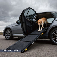 Dog Ramp For Car 71 Long & 19.3 Wide Portable Dog Ramps For Large Dogs With Non-Slip Rug Surface Dog Car Ramp For SUV Ca