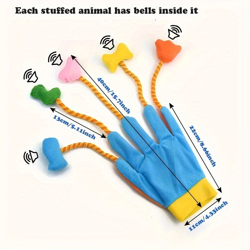 Plush Toy For Pets Magic Glove With Integrated Bell Interactive Supplies For Cats Trailer