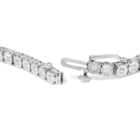 10K White Gold 1/2 Cttw Real Diamond Illusion-Set Miracle Plate Tennis Bracelet (I-J Color, SI2-I1 Clarity) - Size 7.5"