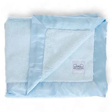 Luxury Satin Border Blanket - Blue - BIG FRENCHIES