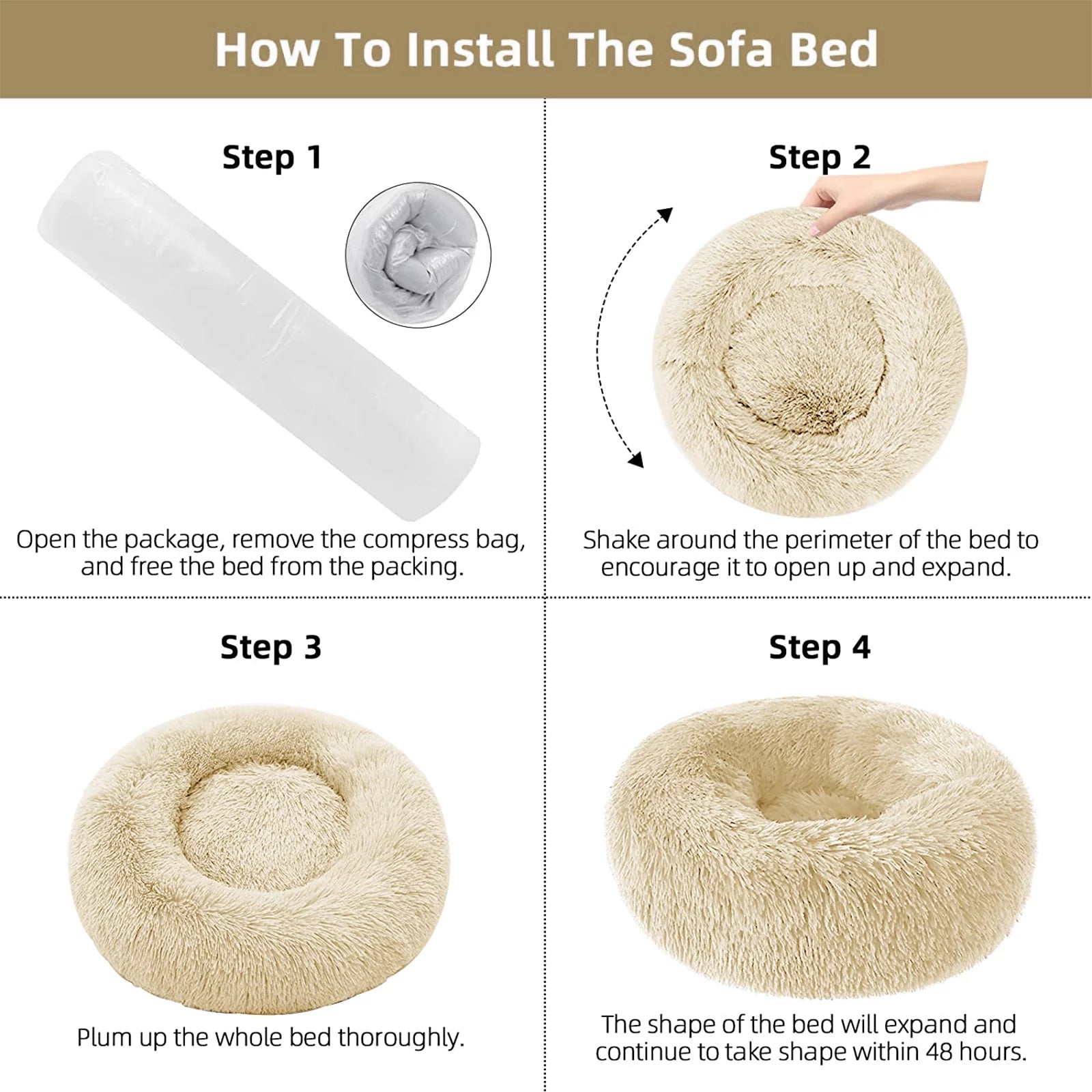 Calming Donut Dog Bed Anti-Anxiety - BIG FRENCHIES