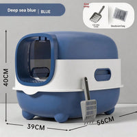 Fully Enclosed Cat Litter Box With UV Sterilization Odor Control, Large 56cm Space For Big Cats, Easy Clean 180 Flip Top