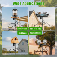 1Pc 94Inch Squirrel Proof Bird Feeder Pole Heavy-Duty Bird House Pole Outdoor Bird Feeding Station With 5 Adjustable Hei