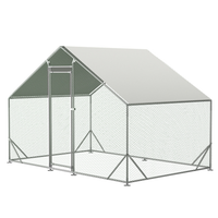 Large Metal Chicken Coop, Walk-in Chicken Run,Galvanized Wire Poultry Chicken Hen Pen Cage, Rabbits Duck Cages With Wate