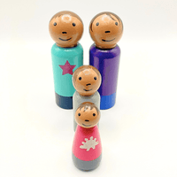 LGBTQ+ Family Wooden Doll Set - Two Dads