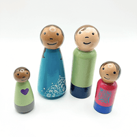 Multiracial Family Wooden Doll Set