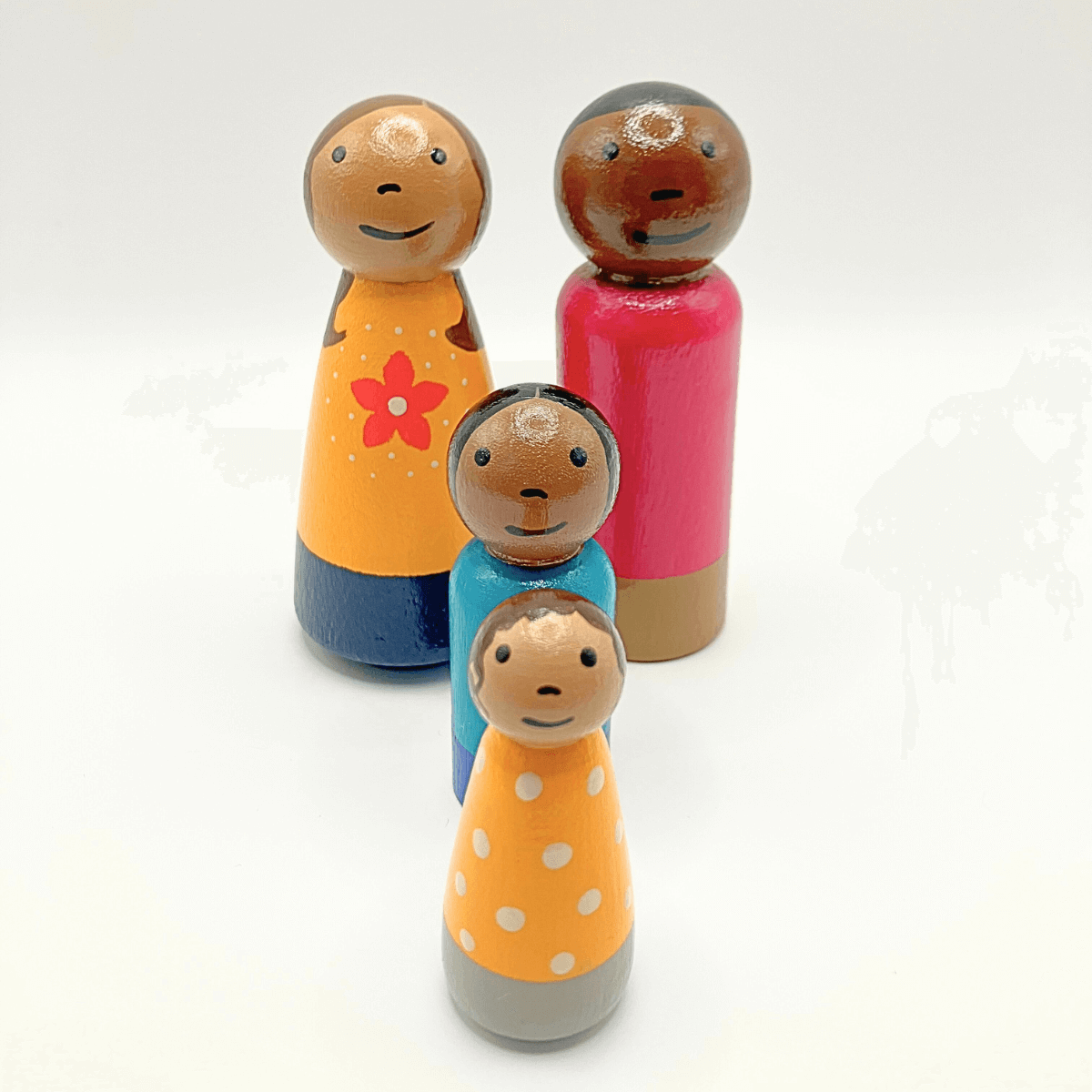 Multiracial Family Wooden Doll Set