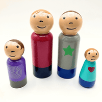 LGBTQ+ Family Wooden Doll Set - Two Dads