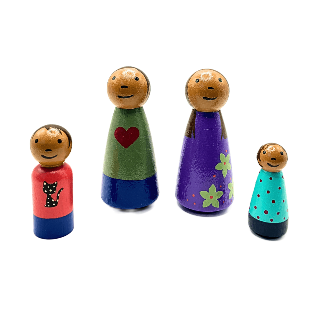 LGBTQ+ Family Wooden Doll Set - Two Moms