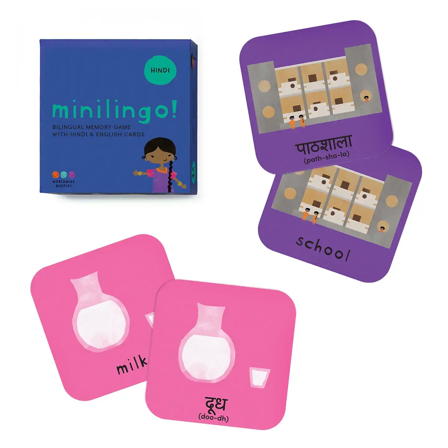 Minilingo Hindi/English Bilingual Flashcards